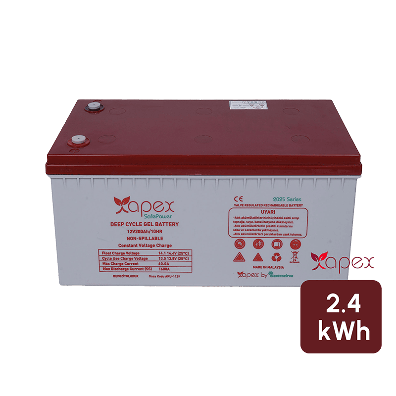 Apex Safepower 12V 200Ah Jel Akü