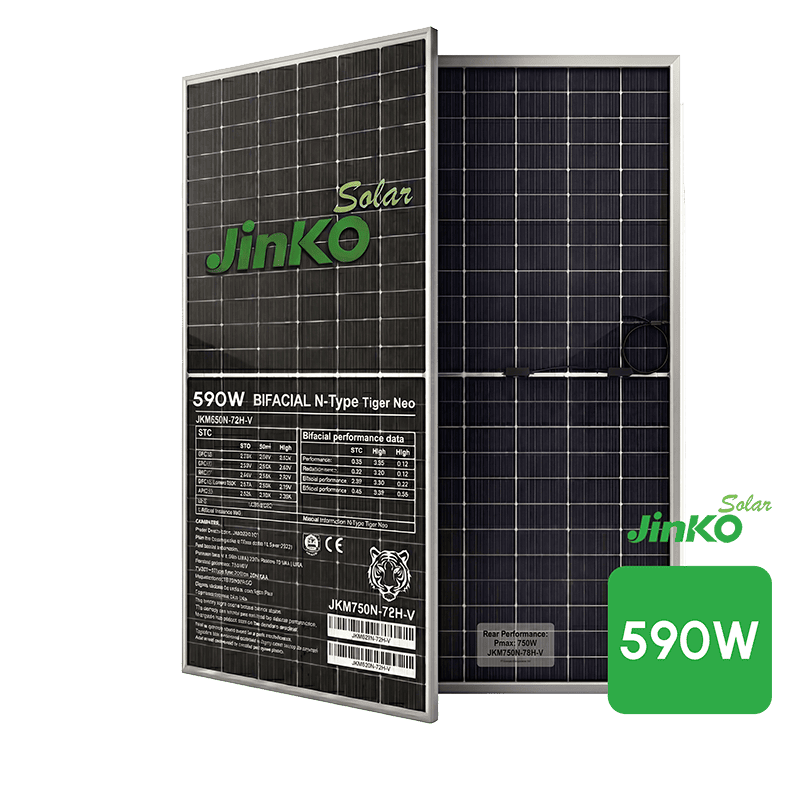 Jinko 590 Watt 1 Palet Bifacial Güneş Paneli (36 Adet)