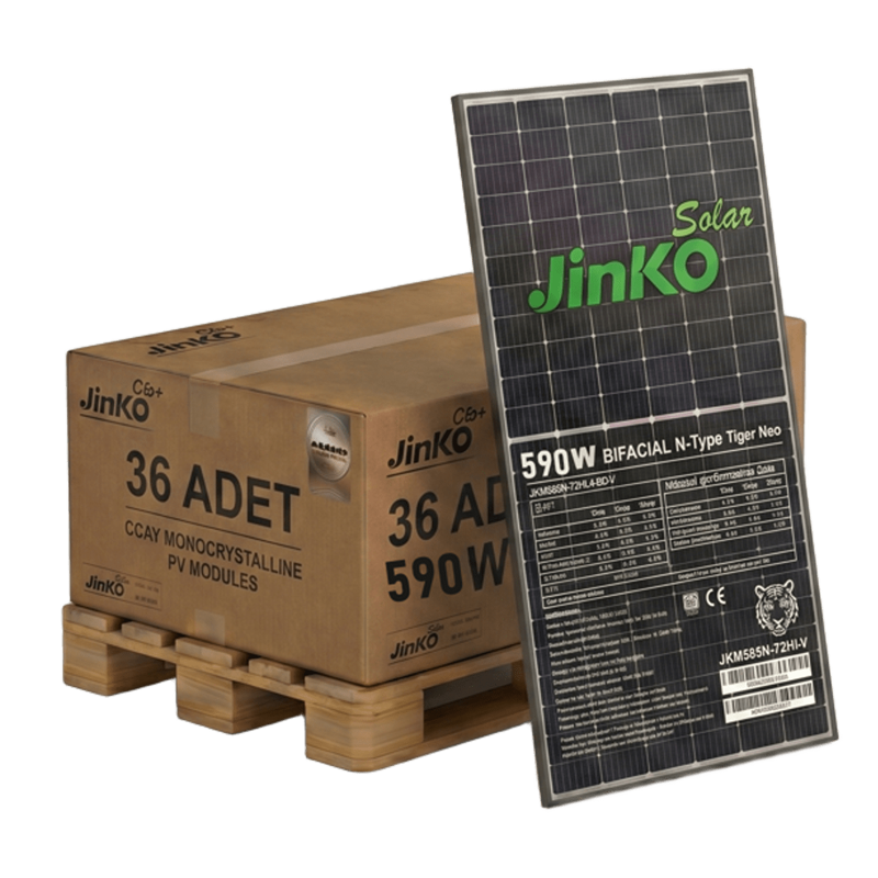 Jinko 590 W 1 Pallet Bifacial Solar Panel (36 Units)