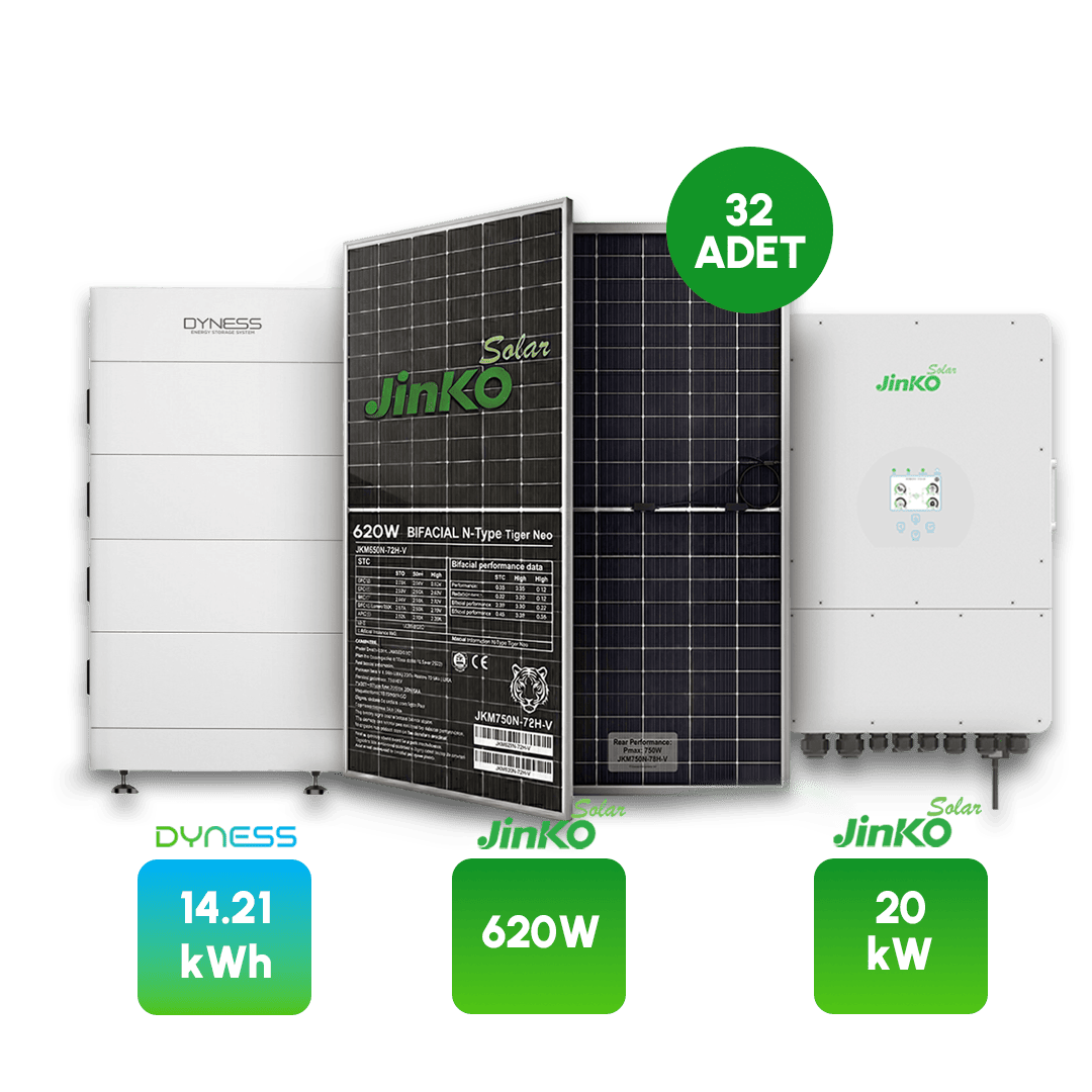 Jinko 20kW Photovoltaik-Komplettpaket mit Batteriespeicher